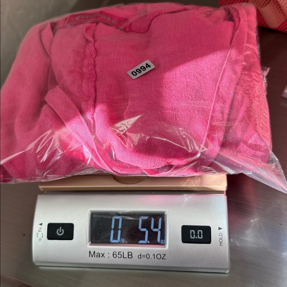 Cut Loose Magenta Pink V-Neck 100% Linen Top - Picture 7 of 7